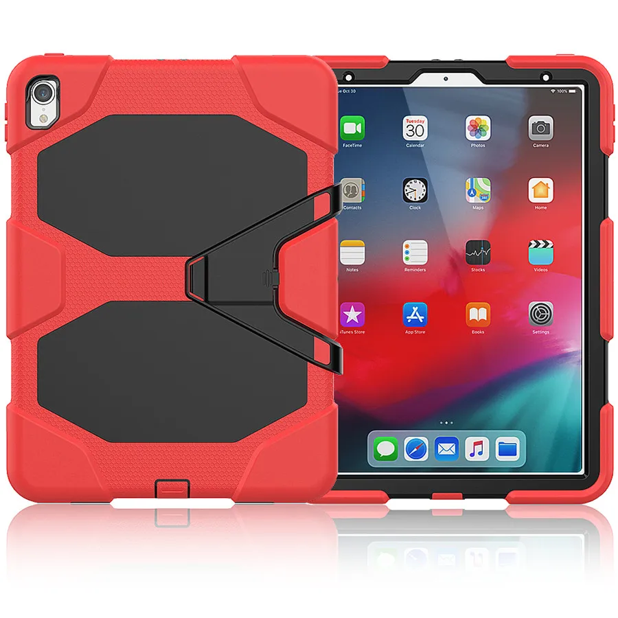 Для iPad Pro 11, чехол Funda, модель A80, для детей, кожа, военный, сверхпрочный, силиконовый+ PC, прочный Чехол-подставка для нового iPad Pro, 11 дюймов