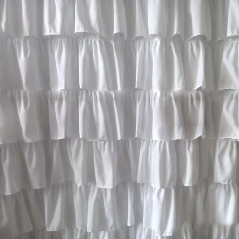 

Hot Ruffle Shower Curtain Polyester Fabric Cloth Curtains for Bathroom Bathing FQ-ing