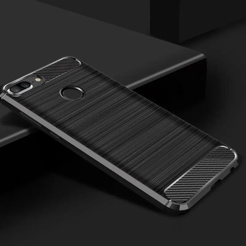 Для huawei Honor 9 Lite чехол Honor9 Lite из углеродного волокна Бампер Защитный силиконовый из ТПУ задняя крышка для huawei Honor9 Lite - Цвет: Черный