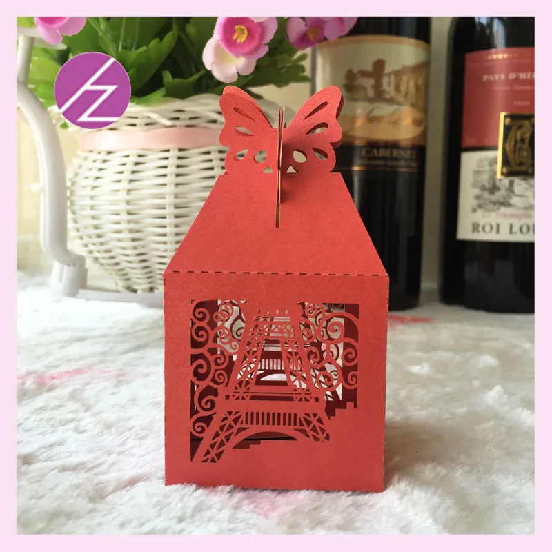 100Pcs Tower Design Pattern butterfly mini size Paper Candy Box Birthday Party Supplies Decorations Favors paper box Bag Gift | Дом и сад