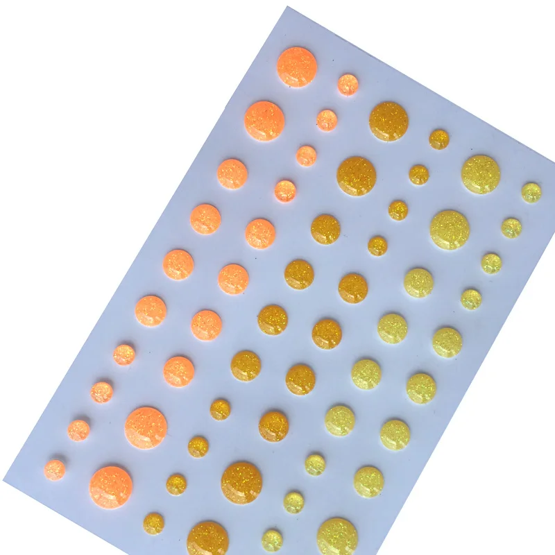 Glitter Orange Круглый Ассорти размер самоклеющиеся эмалированные точки наклейки для скрапбукинга - Цвет: Glitter Orange