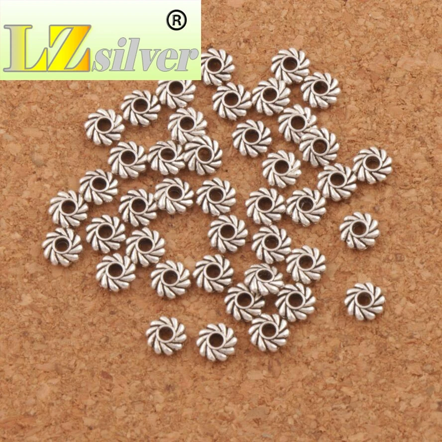 

Windmill Curved Rondelle Beads Spacers 4.8x4.8mm 140pcs Zinc Alloy Jewelry DIY Findings L670