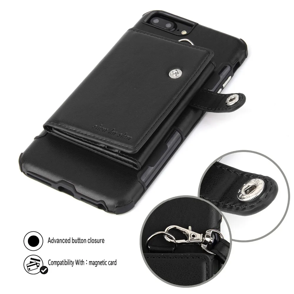 Flip Wallet Case for iPhone 8 Plus 7 Fashion Leather with Card Holder Phone Cover Funda Capa | Мобильные телефоны и