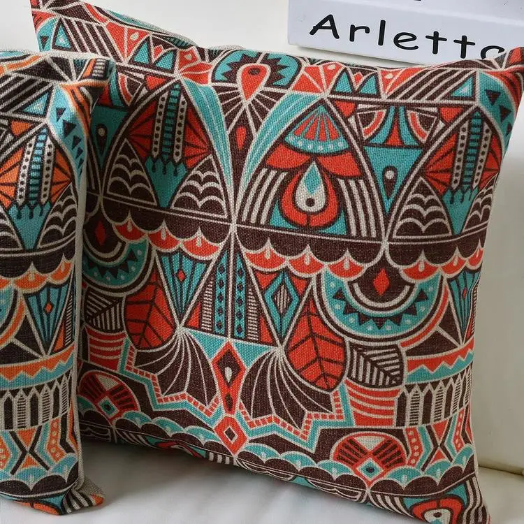 Скандинавские Современные Геометрические богемные полосы льняная Подушка