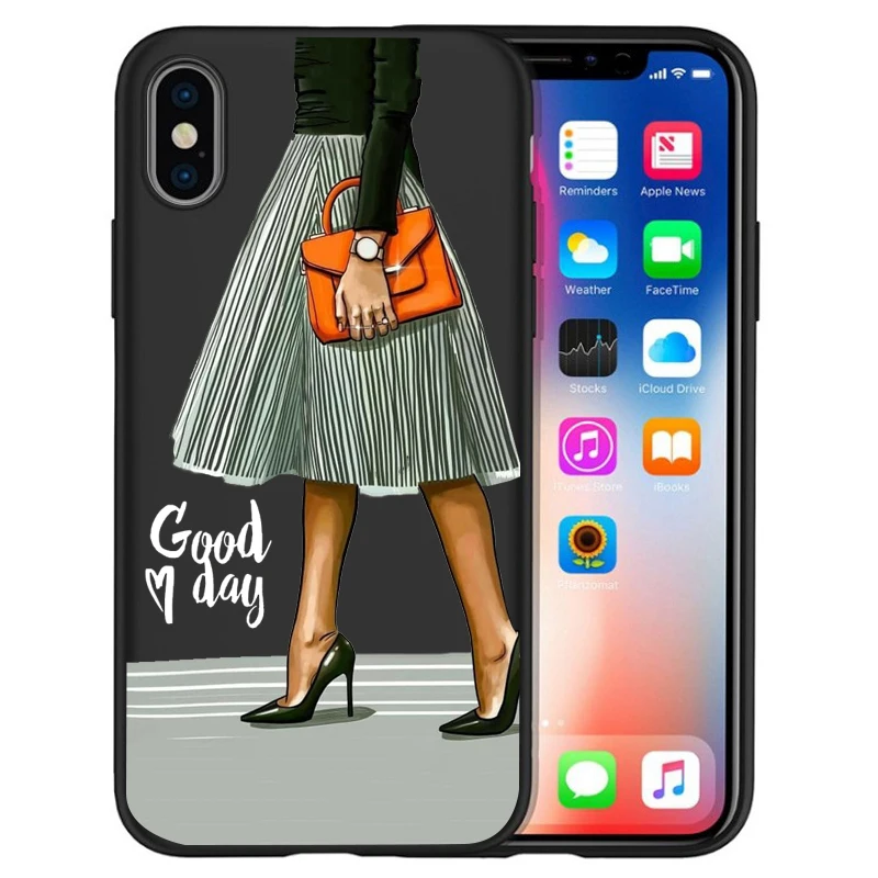 Роскошный чехол с изображением девушки на высоком каблуке и цветка для iphone 8 7 X XS