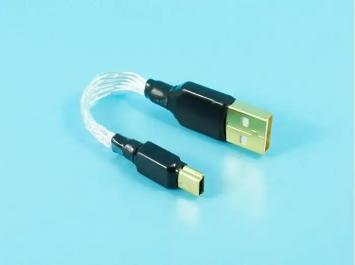 12 см Mini USB к 2 0 HiFi аудиофил высокоскоростное соединение чистого серебра кабель |