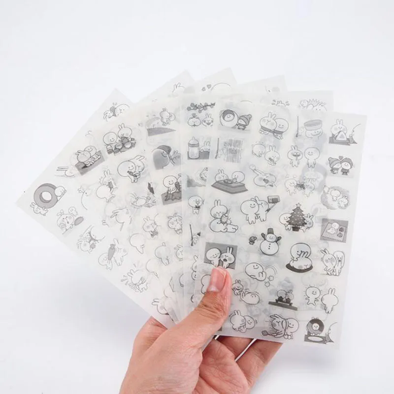 6 листов/упаковка прозрачные наклейки для альбома Счастливый вкус|Канцелярские