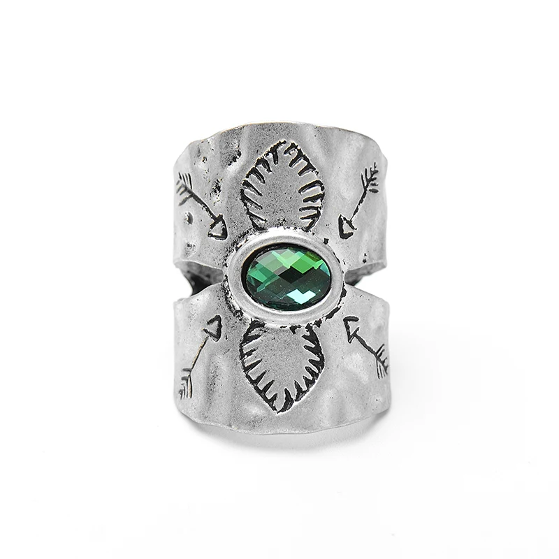 Для женщин богемные широкое кольцо ювелирные изделия с разукрашенными Стекло