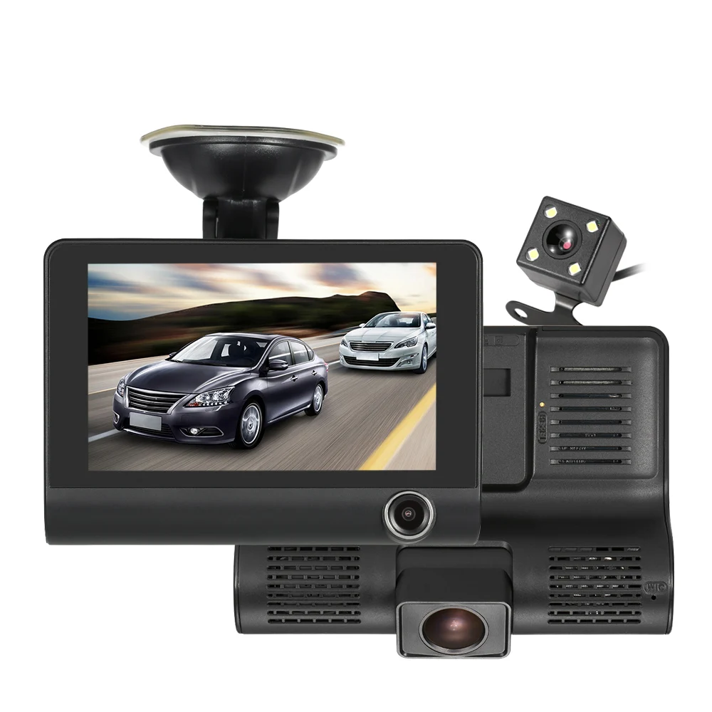 Видеорегистратор KKMOON 4 дюйма 1080P с тремя объективами|loop recording|car dvrcar dvr dash |
