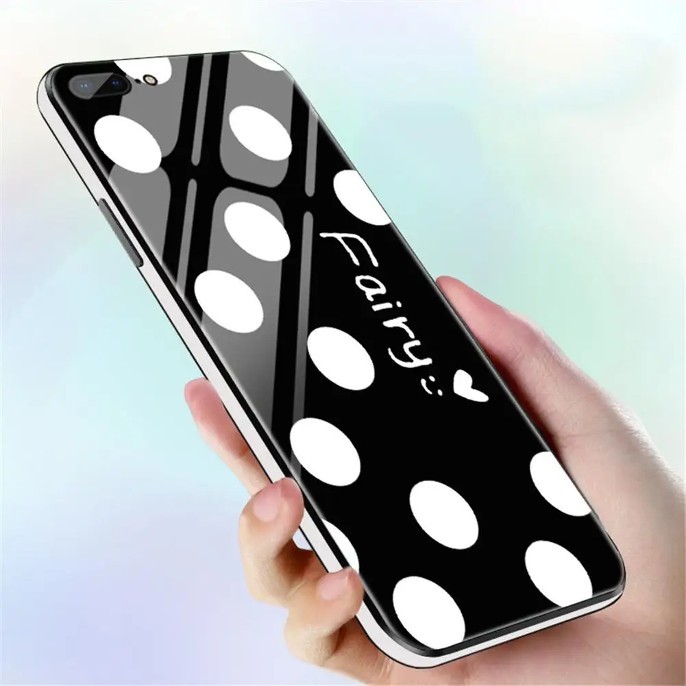 Kuulee For iPhone 6 plus/6S plus Fashion Wave Point Pattern Color Edge Soft Glass Full Protection Anti-falling Phone Case |