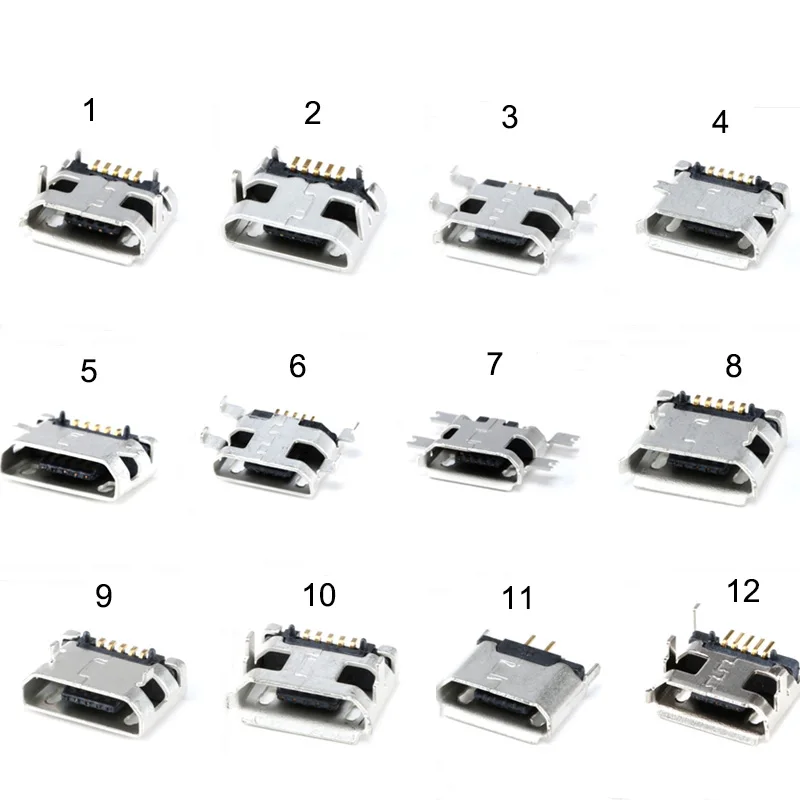 12 моделей Micro USB разъем 5 контактный usb разъём зарядного устройства женский