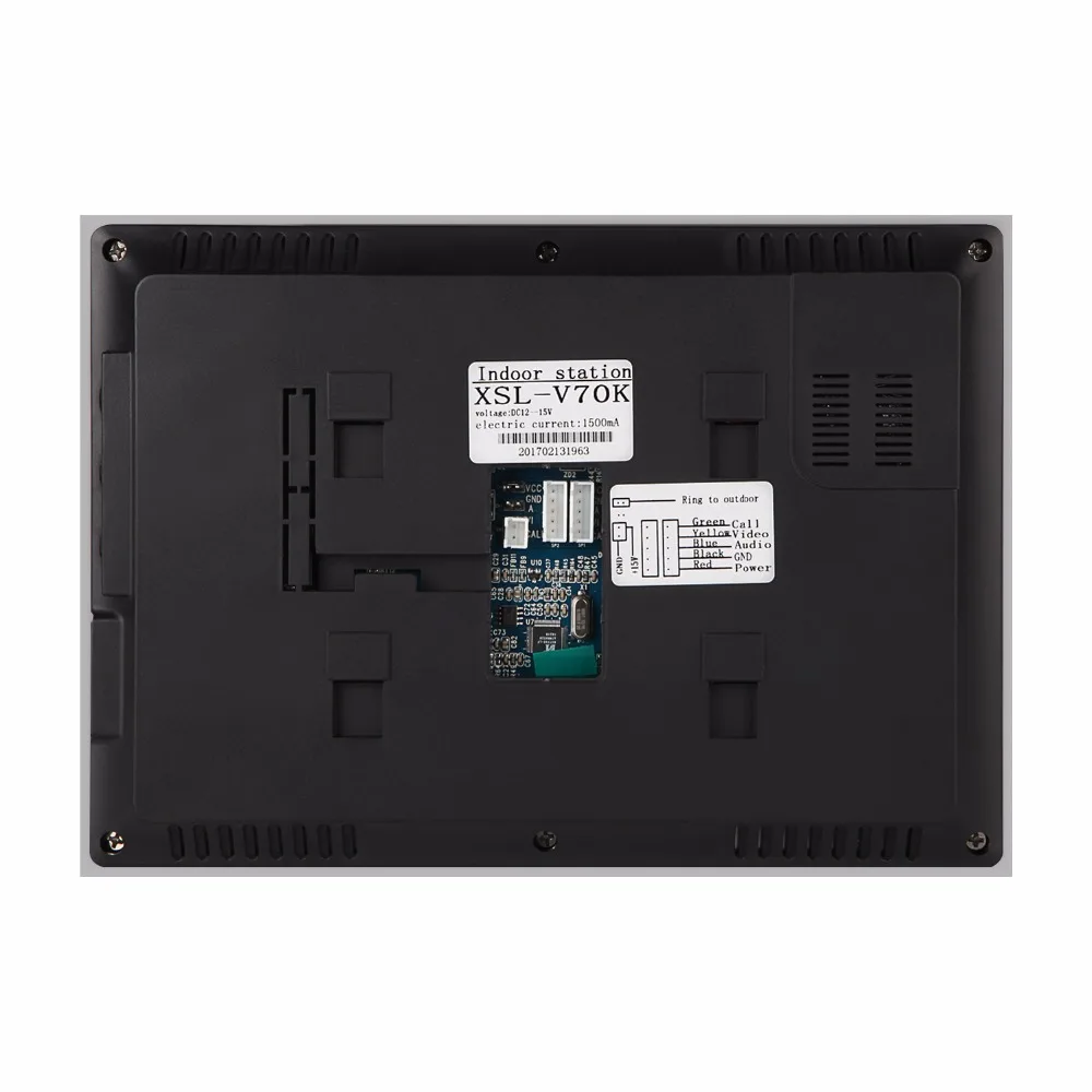Видеодомофон SmartYIBA с монитором 7 дюймов, домофон с дверным звонком и RFID-управлением доступом, камера для 8 квартир (art.: 7a6cb2a84) - 7a6cb2a84