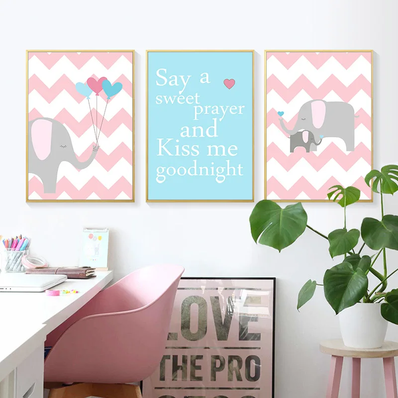 Gohipang холст стены Искусство Декор фотопечать слон мультфильм живопись