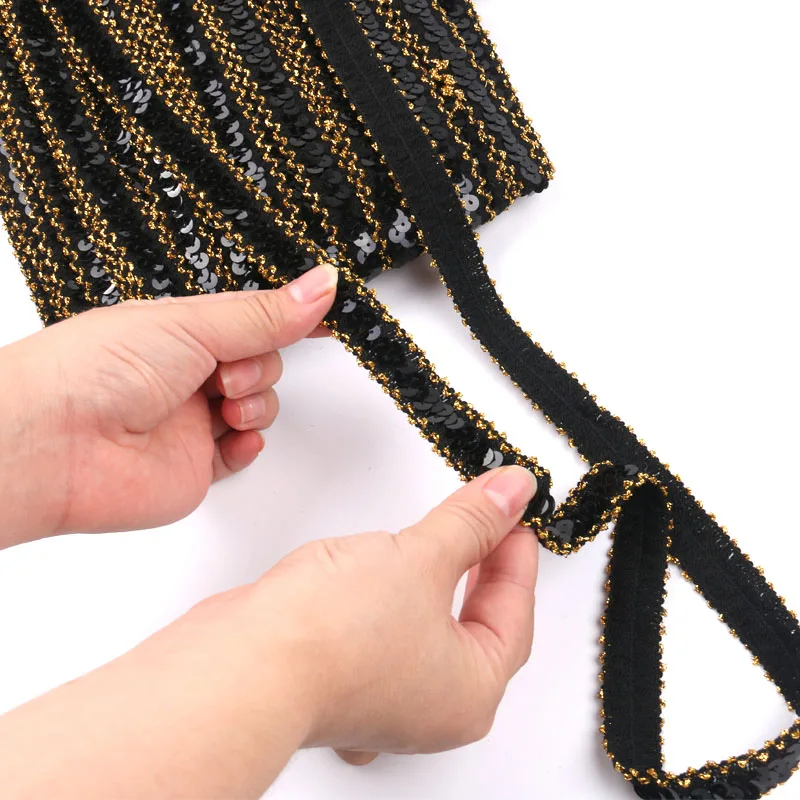 5 ярдов эластичная лента с блестками из эластичной ткани кружевом Отделка Сетки