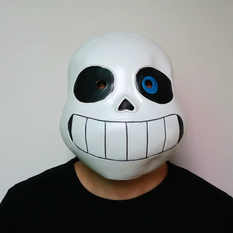 Mask Толстовки для косплея «Undertale Sans», латексная маска, маски скелетов, синее пальто, костюмы на Хэллоуин, куртка унисекс, пальто с капюшоном, карнавальный костюм - Цвет: Mask
