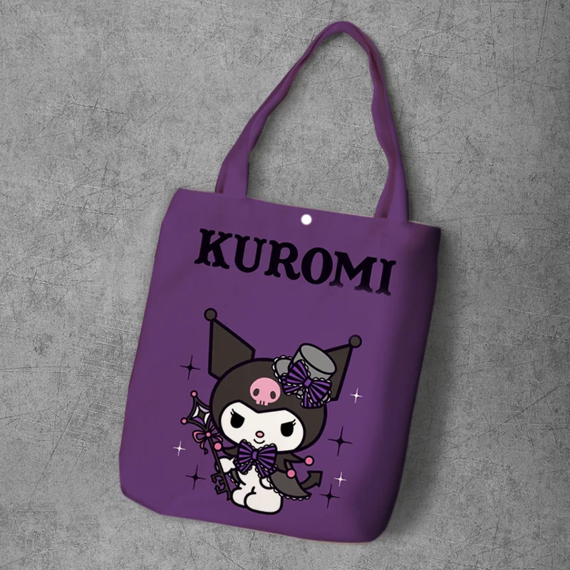 Image Color IVYYE Melody Kuromi, Модная Складная Холщовая Сумка для покупок в стиле аниме, повседневные сумки на плечо, Индивидуальная сумка-тоут для девушек, Новинка - Цвет: Image Color