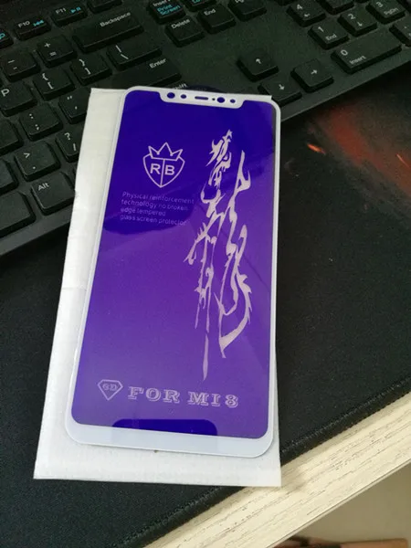Full Glue White 2pcs Bonaier тройной сильный антибликовый для Xiaomi Mi 8 Полный Клей закаленное стекло для Xiaomi Mi 8 протектор экрана 9H 2.5D стеклянная пленка - Цвет: Full Glue White 2pcs