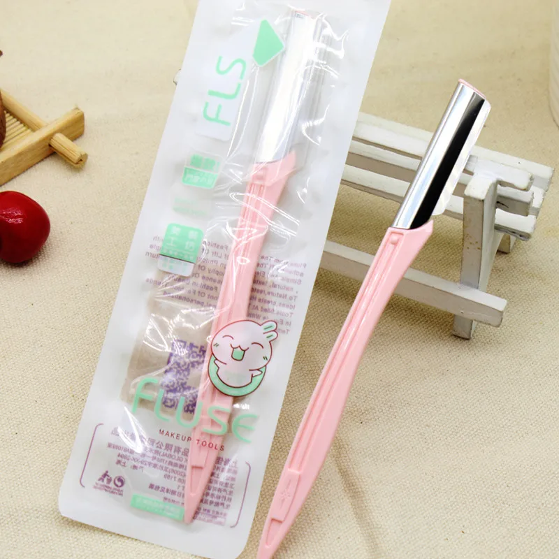 100PCSHigh quality stainless steel without mesh eyebrow trimming knife F149 portable shaving beauty makeup Tool | Красота и здоровье