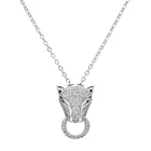 Высокого качества класса люкс с головой леопарда из циркониевый кулон, модное ювелирное изделие, подарки для женщин и девочек-гостей на свадьбе невесты D-024