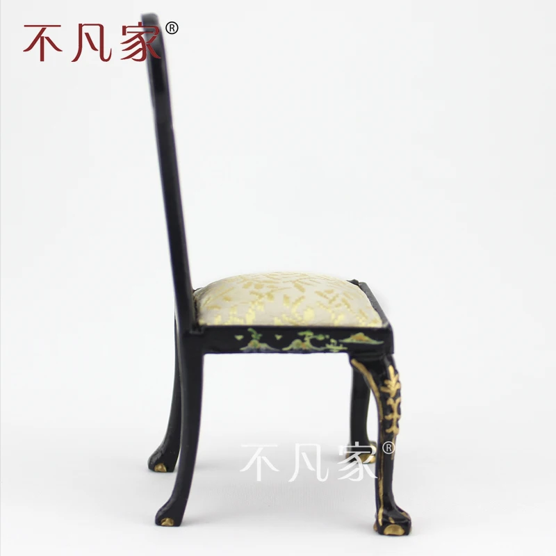 dollhouse 1:12 scale miniature furniture black Hand painted Landscape painting Chair | Furniture Toys