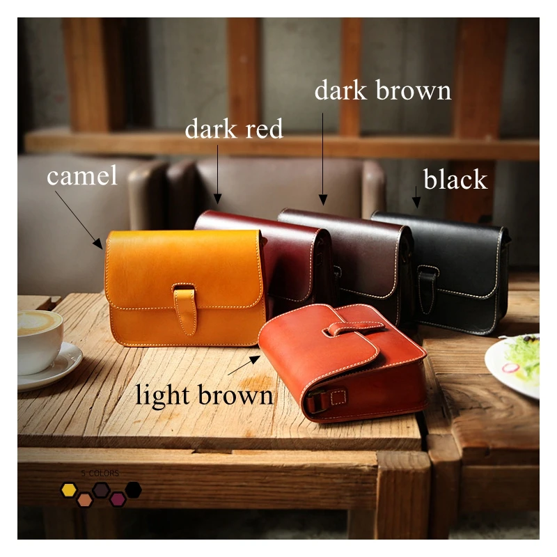 

WOONAM Women Fashion Handmade Personalized Full Grain Calf Leather Small Flap Cross-body Handbag Shoulder Bag WB256