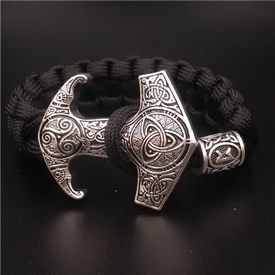 Odin Ворон славянский Коловрат Тор молот Мьёльнир мужские Vikingos Triskele троица Викинг браслет Valknut Vegvisir руны ювелирные изделия - Окраска металла: 23