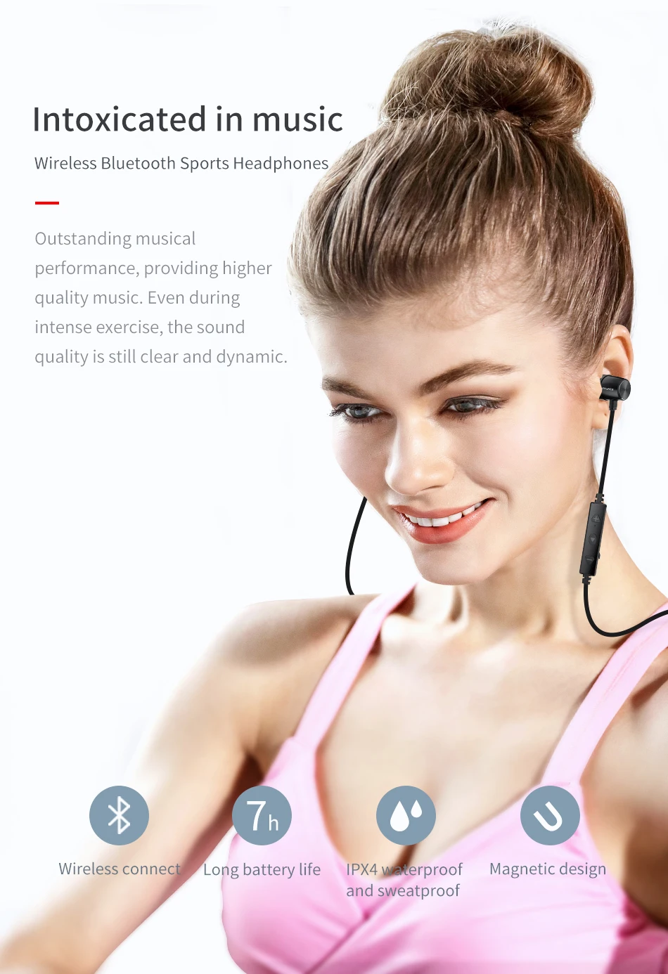 AWEI WT30 беспроводные Bluetooth наушники, водонепроницаемые наушники, гарнитура с микрофоном, спортивные наушники, наушники для телефонов