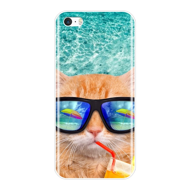 No.6 Чехол для iPhone 4, 4S, 5, 5C, 5S, SE, силиконовый чехол с милым животным, задняя крышка для Apple iPhone 4, 5 S, чехол для телефона - Цвет: No.6