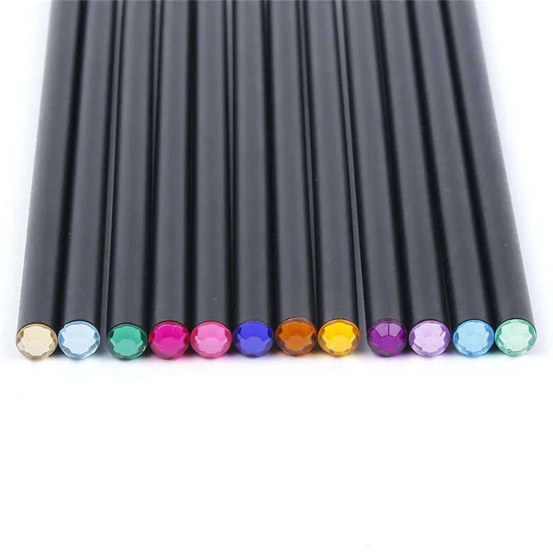 Карандаш из черного дерева со стандартной головкой акриловых страз школьные