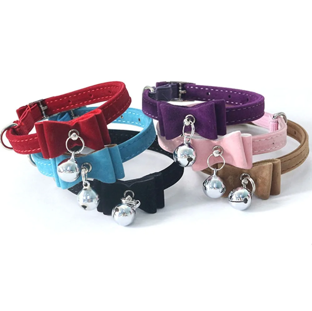 Эластичный ошейник с &quotбабочкой&quot колокольчик для котенка бархатный