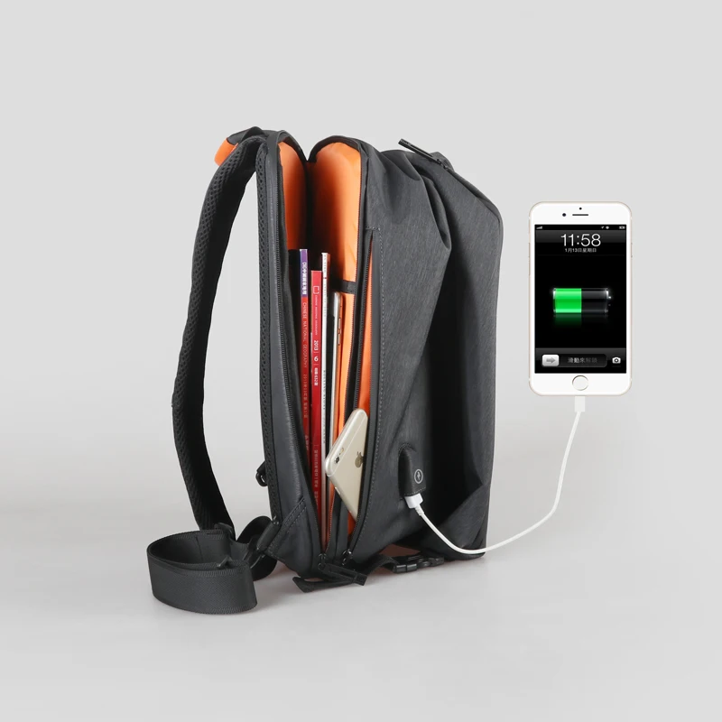 FYUZE, новинка, сумки на одно плечо для мужчин, USB зарядка, сумки через плечо, мужские, водонепроницаемые, нейлон, сумка-мессенджер, противоугонная, нагрудная сумка