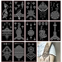30pcs female airbrush henna tattoo stencil indian temporary glitter tattoo black henna template for body art painting