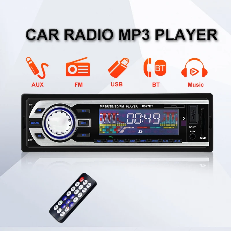 Авторадио 1 Din Bluetooth Радио 12 V 24 SD MP3 плеер Coche автомобильные радиоприемники Авто