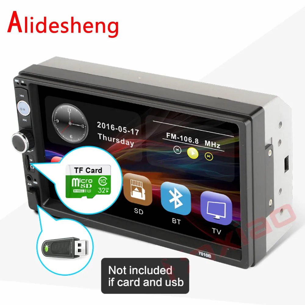 Авторадио 7010B 2 Din Автомагнитолы 7 &quotHD Сенсорный экран sd/FM/MP5/MP4/MP3/USB/aux/Bluetooth аудио