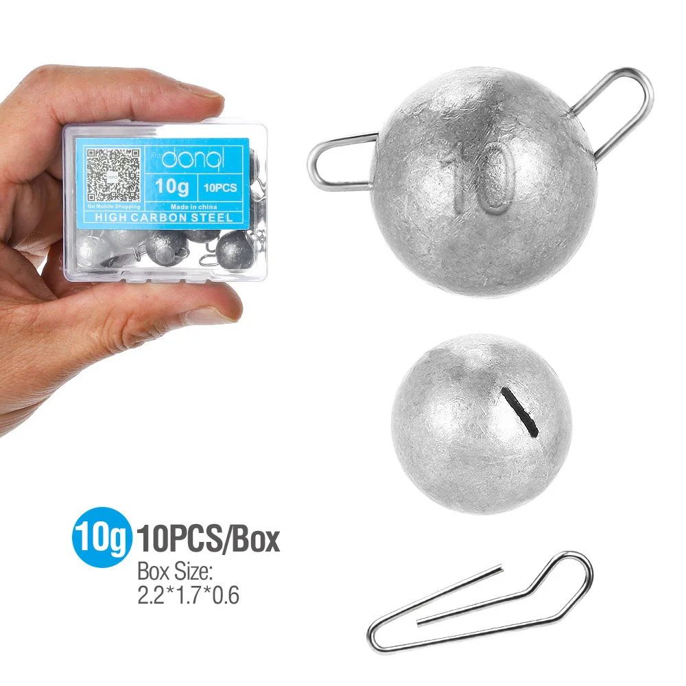 10pcs 10g DONQL 10 шт./кор. Jig Head свинцовые для рыболовный крючок глубокий-пульки, Вес Мягкая приманка в виде червей 2g-18g Карп рыболовные принадлежности рыболовные снасти - Цвет: 10pcs 10g