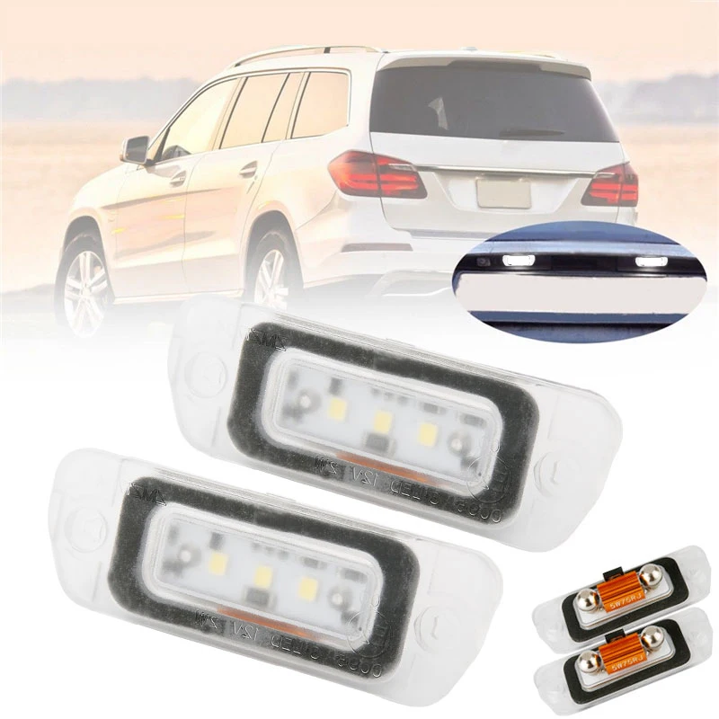 1 Pair No Error Rear 2 SMD LED Number License Plate Light Kit For Mercedes R ML GL Class W164 x164 W251 R300 R320 R550 R500 | Автомобили и