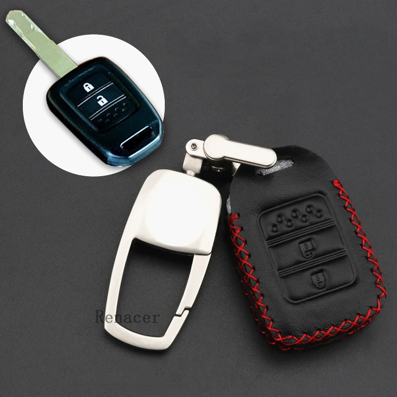 Натуральная кожа авто ключ Чехол Держатель Кольцо Цепь для Honda Accord Spirior Civic Pilot FIT