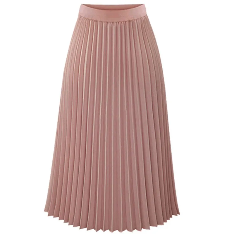 Женская плиссированная юбка летняя весенняя однотонная|chiffon skirt|fashion pleated skirtpleated