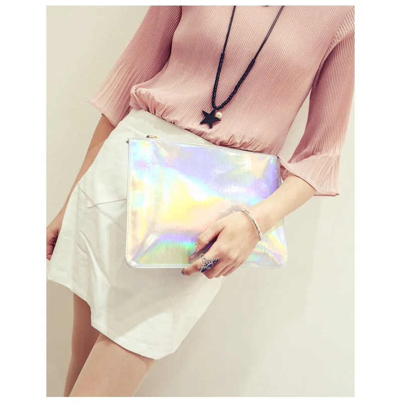 Blascher хит продаж женские сумки новые модные вечерние с лазером Голограмма конверт