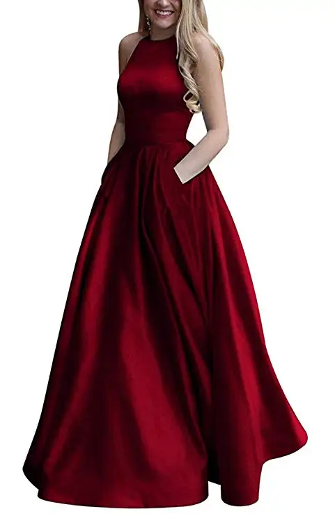 Burgundy(no beads)2 Menoqo Новое поступление сексуальные вечерние платья Vestido de Festa А-силуэт платье для выпускного Расшитое бисером карманы Robe De Soiree - Цвет: Burgundy(no beads)2