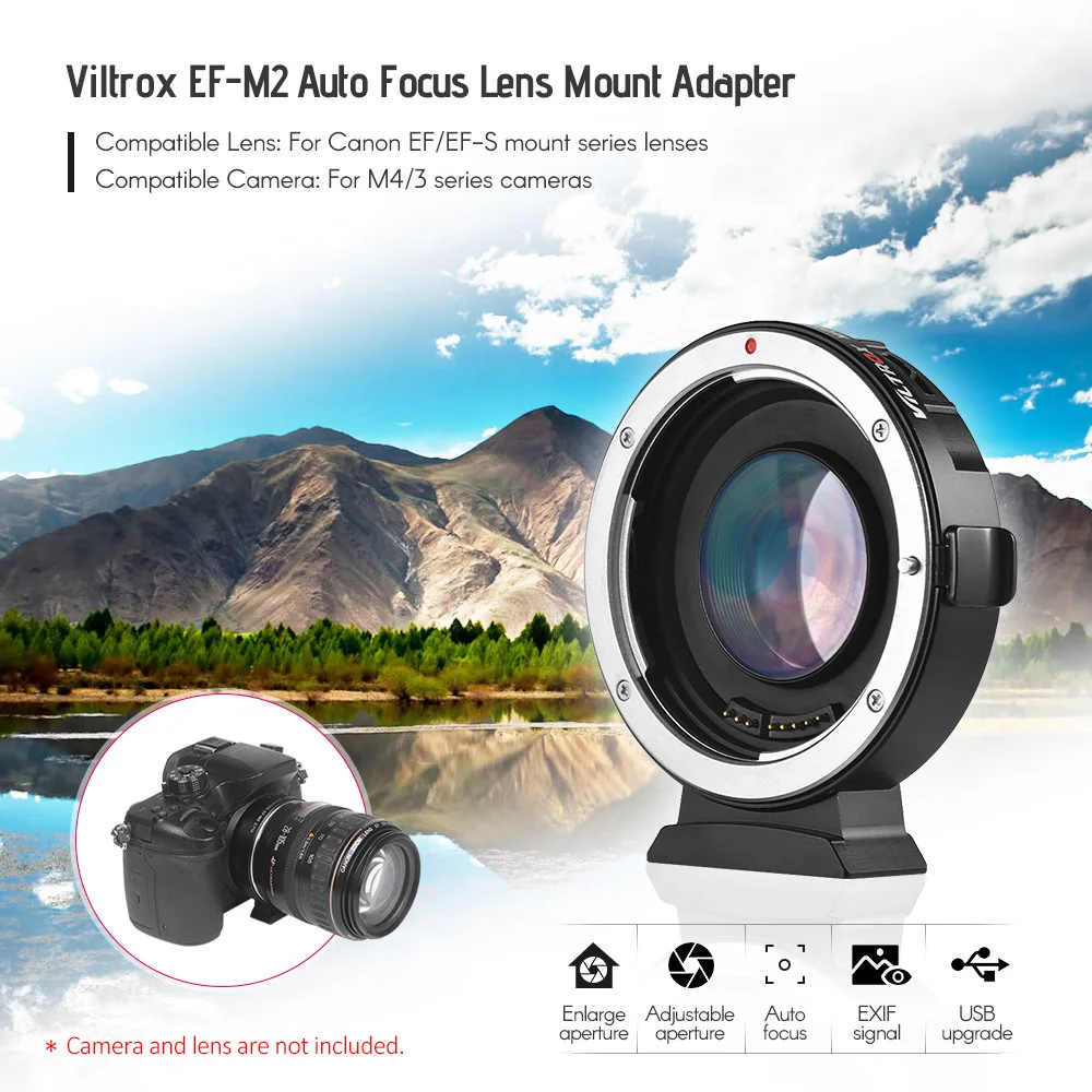 Viltrox EF-M2 AF с автофокусом переходное кольцо для объектива Canon EOS EF серии объективов кольца для Micro Four Thirds MTF M4 3 Cam