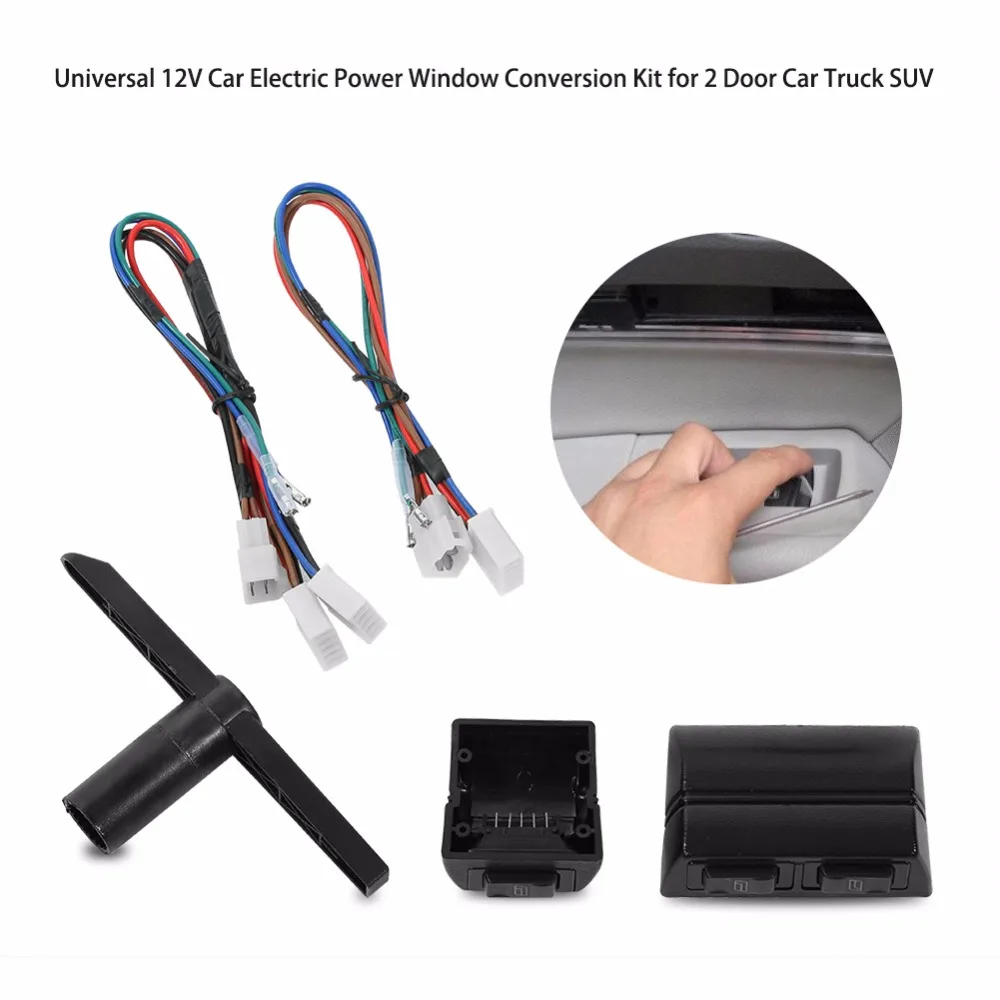 

Universal Car Electric Power Window Lift Regulator Conversion Kit for 2 Door Car Truck SUV High Quality Electric Windows Motors
