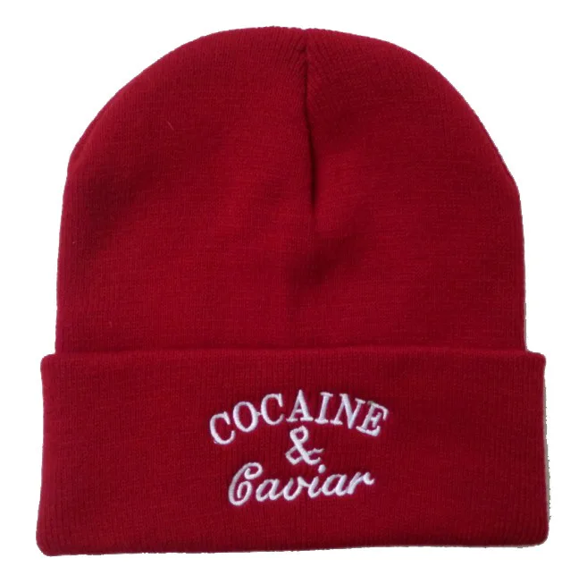 3 Wine Red Унисекс зимняя мода Cocain& Caviar Beanie хип-хоп шапка трикотажные Повседневные шапки Gorro для мужчин и женщин хлопок Gorras Sport - Цвет: 3 Wine Red