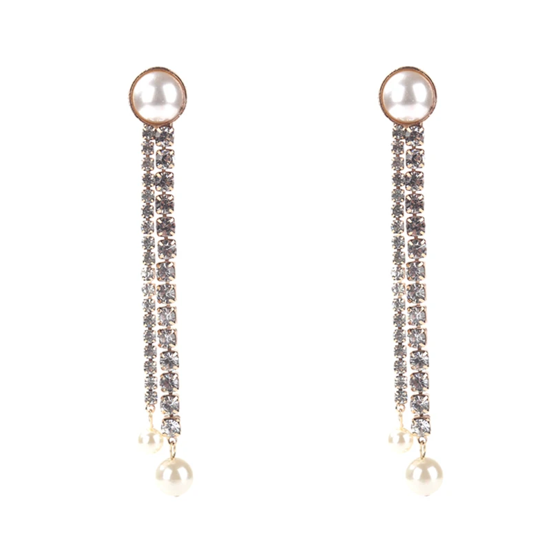Женские длинные висячие серьги Junlead Винтажные с искусственным жемчугом и