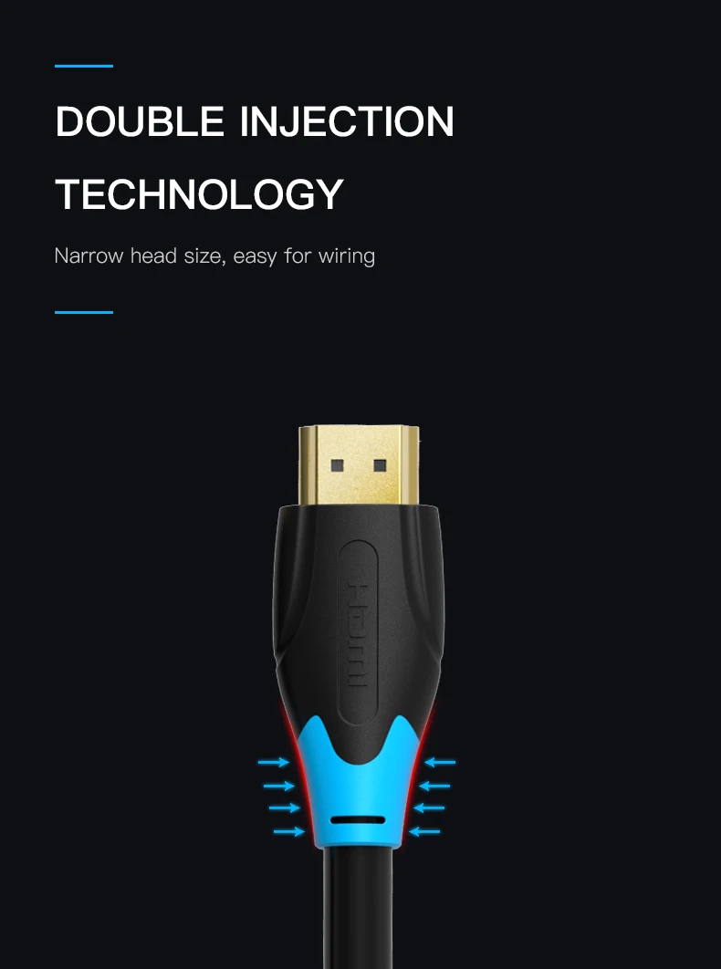 Кабель Vention HDMI 2,0 3D 2160P кабель HDMI 1 м 2 м 3 м 10 м 15 м с Ethernet HDMI адаптер для HDTV ЖК-проектора HDMI 4 к кабель горячий