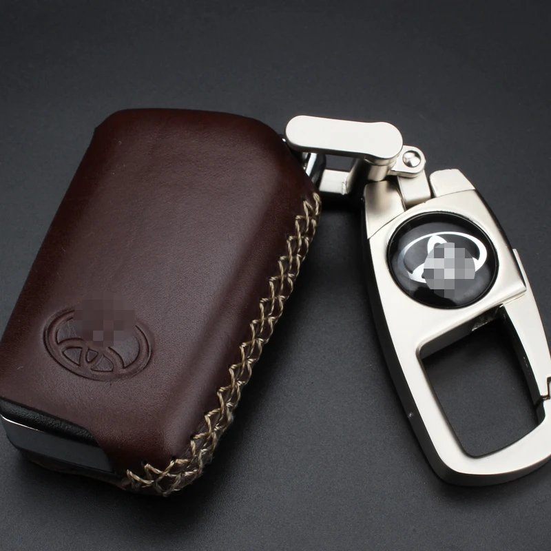 2017 Новый Корова Кожа Ключа Автомобиля Чехол Обложка ДЛЯ 2014-2016 TOYOTA CAMRY КОРОНА ПРАДО