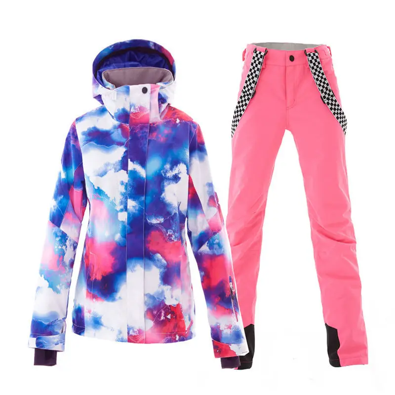 SMN New Women Snow Clothing Snowboarding Suit Sets 10K Waterproof Windproof Winter Outdoor Wear Ski Jacket and Strap Pant | Спорт и