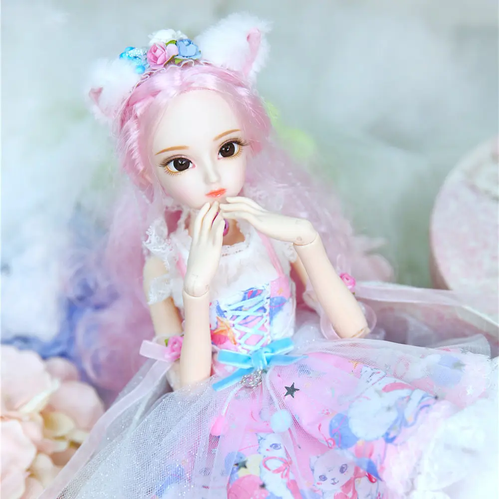 Кукла DBS 1/4 BJD молочная королева имя Ребекки розовые волосы механическое тело для