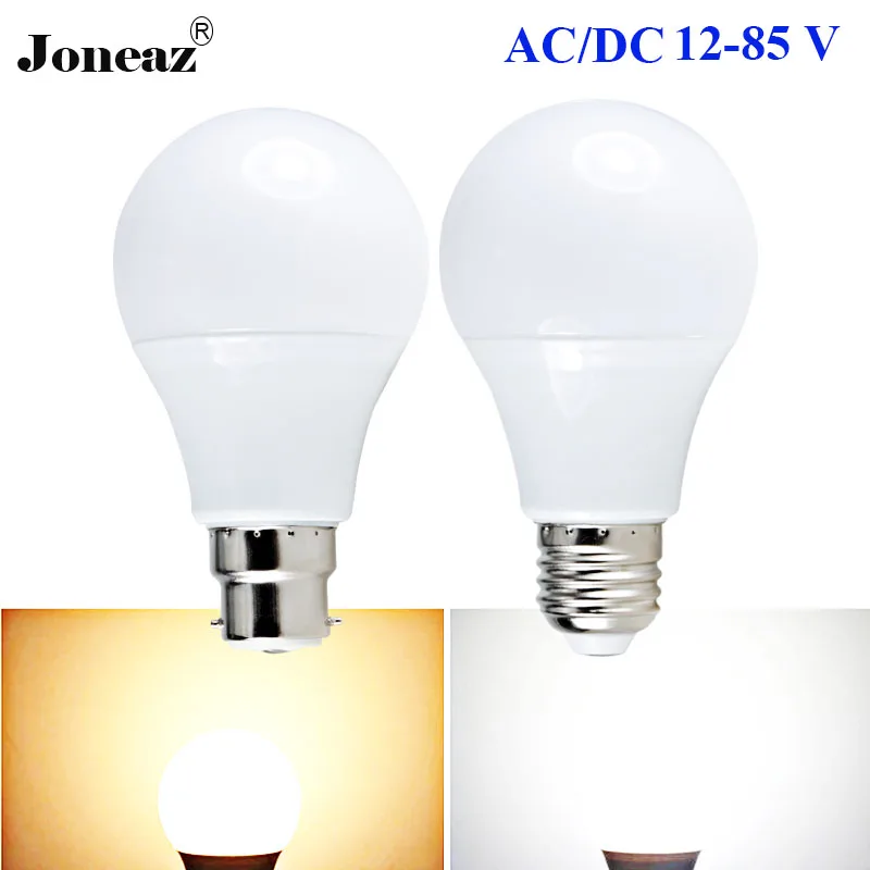 Светодиодные лампы E27 B22 12 V 24 36 43 64 AC DC светодиодные лампа вольт 3 W 5 9 15 2835 низкого