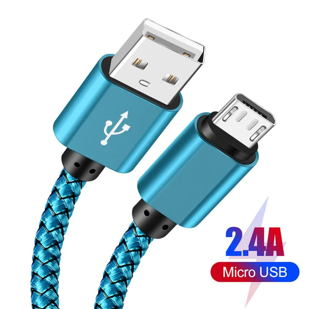 Нейлоновый кабель Micro usb для Honor 20i 8s 2 м 4 А быстрой зарядки и передачи данных Nokia 6 3 1